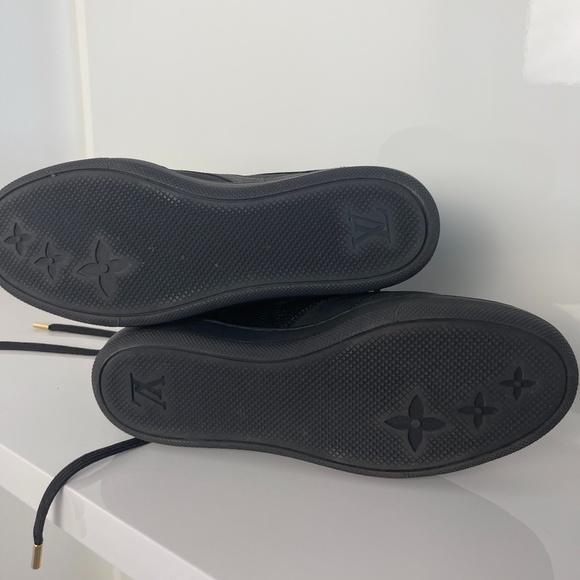 Luis Vuitton Monogram Pattern Leather Wedge Sneakers - Picture 4 of 11